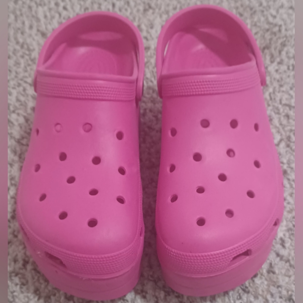 Bright Pink Platform Clog Sandals - Picture 2 of 5